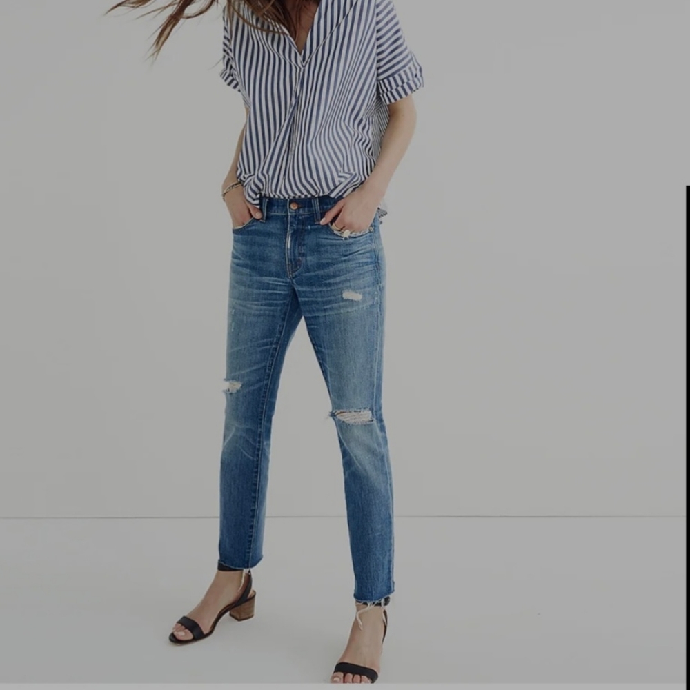 Madewell high rise slim boyfriend jeans